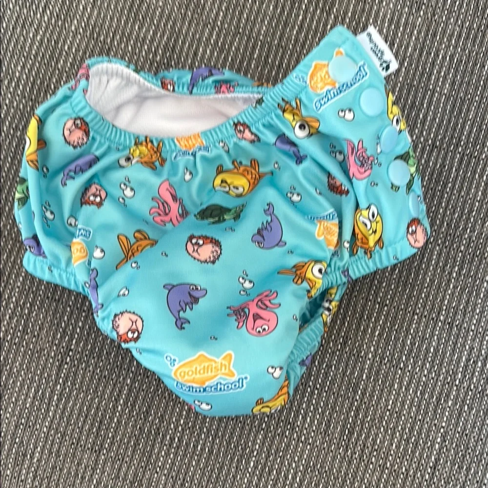 Goldfish Swim School Kids Diaper Cover - Aqua